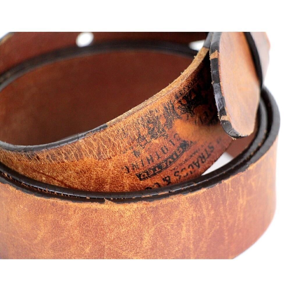 Levi's TAN BROWN GENUINE LEATHER 1 3/8"Wd CASUAL DRESS MEN'S BELT Sz 38/95 (G17 - Picture 5 of 14